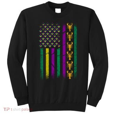 Crawfish Fleur-De-Lis Flag Mardi Gras  Sweatshirt
