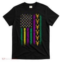 Crawfish Fleur-De-Lis Flag Mardi Gras  T-Shirt thumb 0