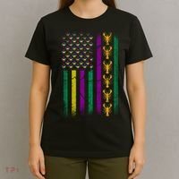 Crawfish Fleur-De-Lis Flag Mardi Gras  T-Shirt thumb 4