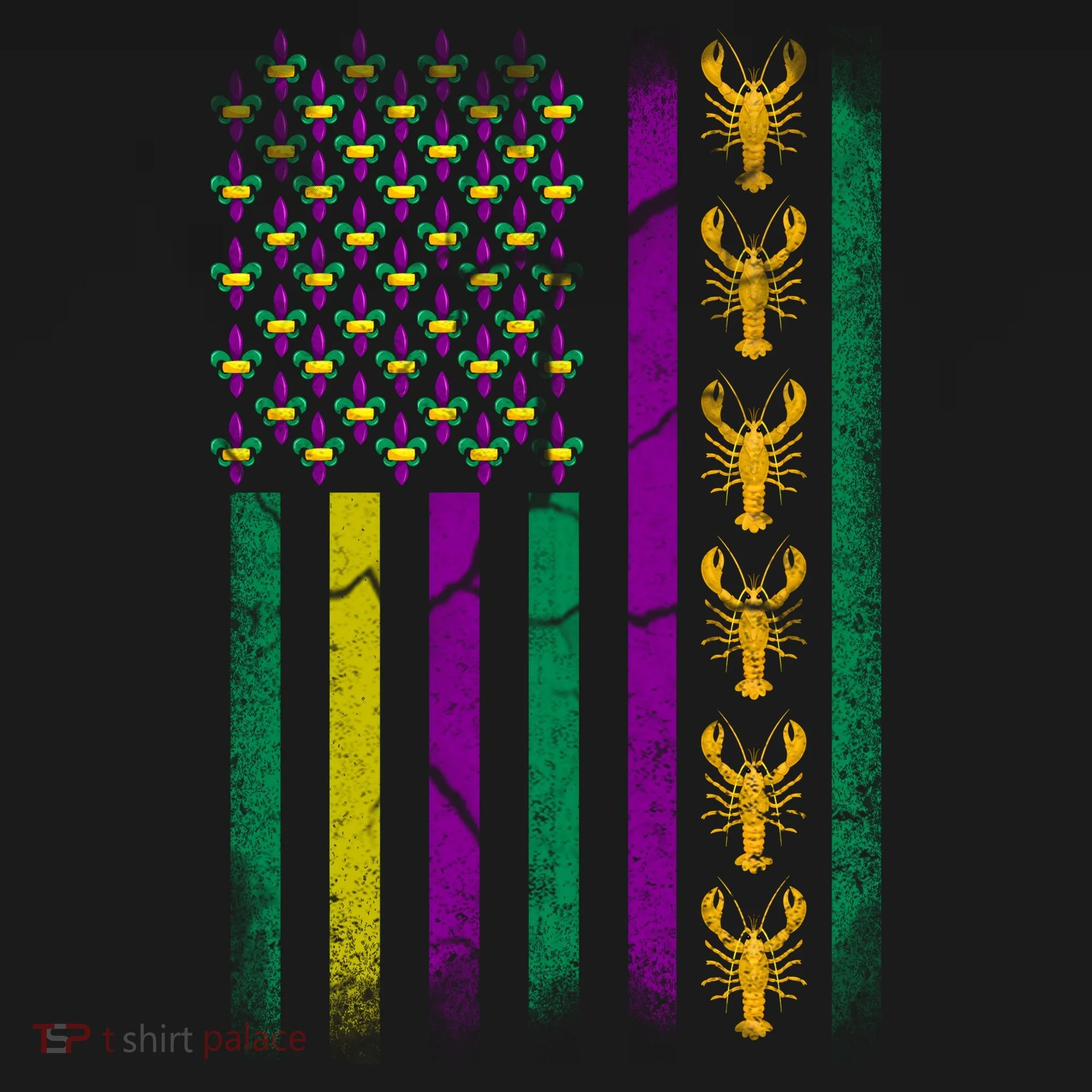 Crawfish Fleur-De-Lis Flag Mardi Gras  Women's Hoodie
