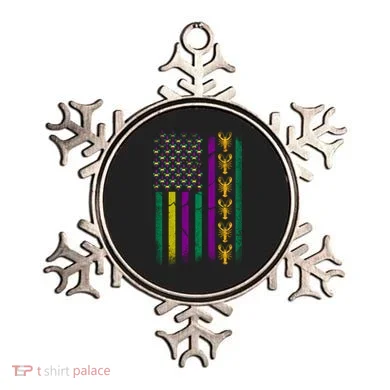 Crawfish Fleur-De-Lis Flag Mardi Gras  Ornament