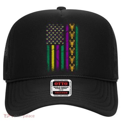 Crawfish Fleur-De-Lis Flag Mardi Gras  Hat