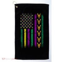 Crawfish Fleur-De-Lis Flag Mardi Gras  Golf Towel thumb 0