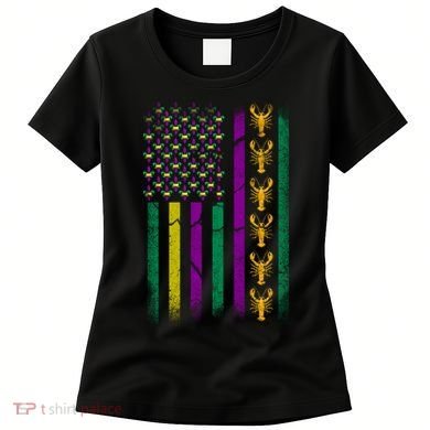 Crawfish Fleur-De-Lis Flag Mardi Gras  Women's T-Shirt
