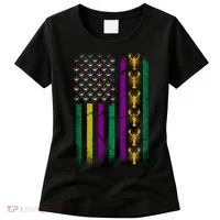 Crawfish Fleur-De-Lis Flag Mardi Gras  Women's T-Shirt thumb 0