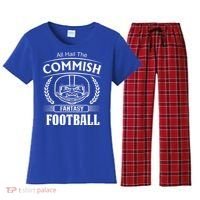 Commissioner Fantasy Football Funny Commish Women's Flannel Pajama Set thumb 0