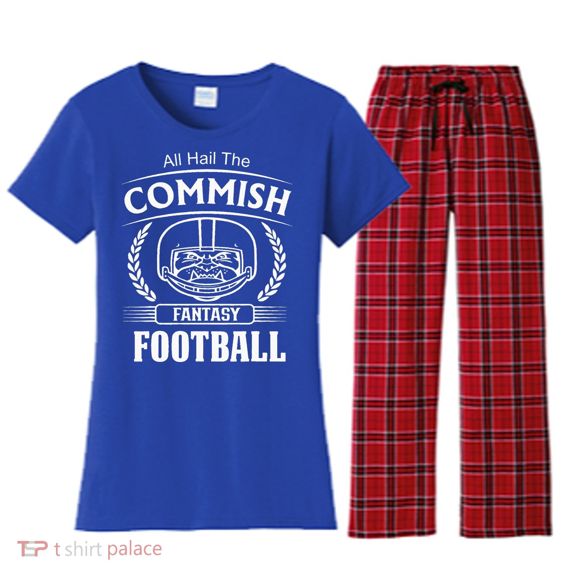 Commissioner Fantasy Football Funny Commish Women's Flannel Pajama Set