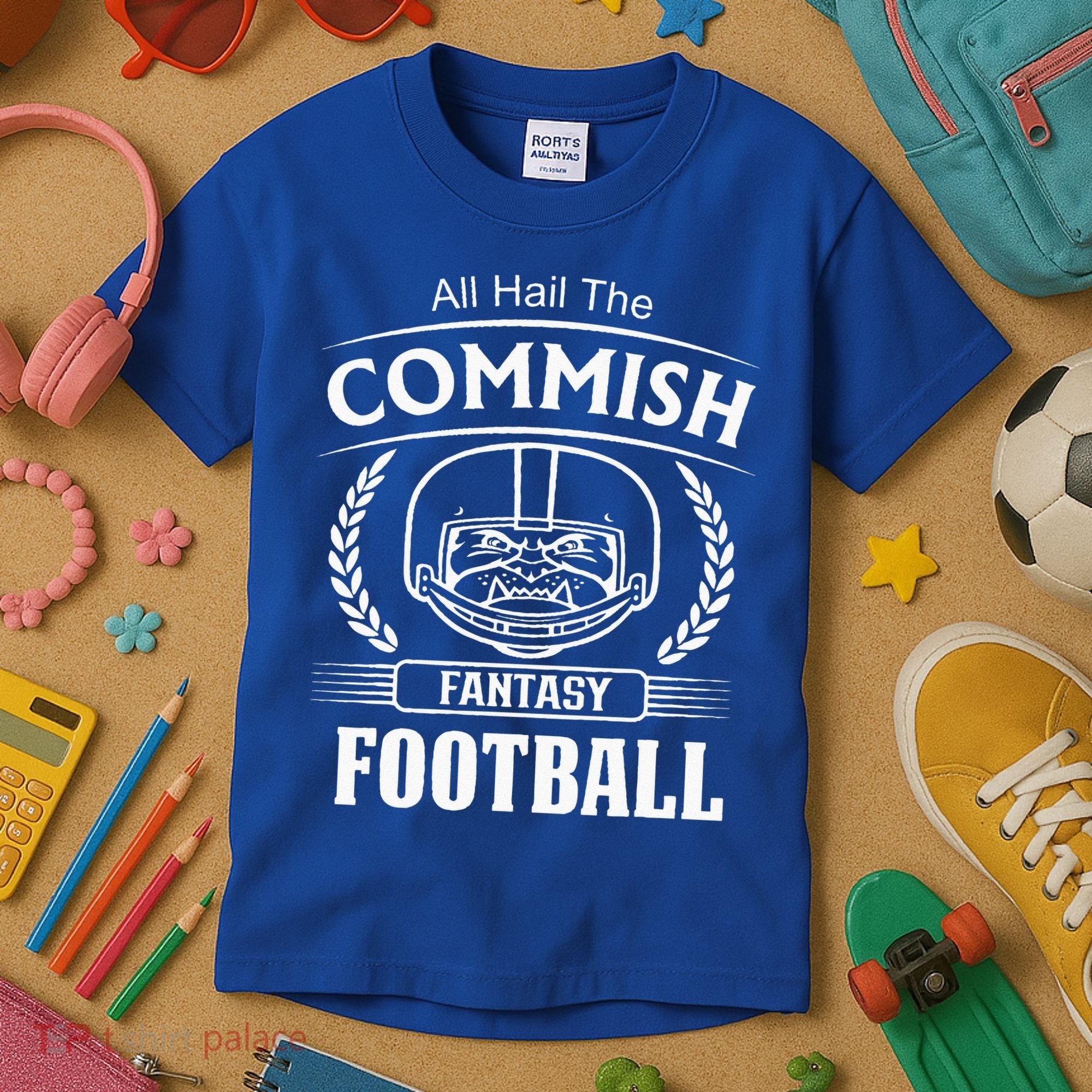 Commissioner Fantasy Football Funny Commish Kids T-Shirt