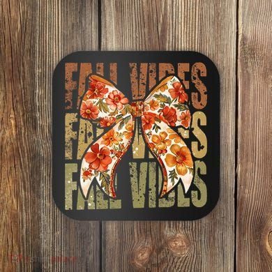 Coquette Floral Fall Vibes Autumn Coaster