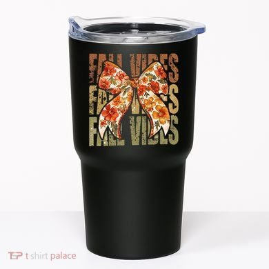 Coquette Floral Fall Vibes Autumn Tumbler