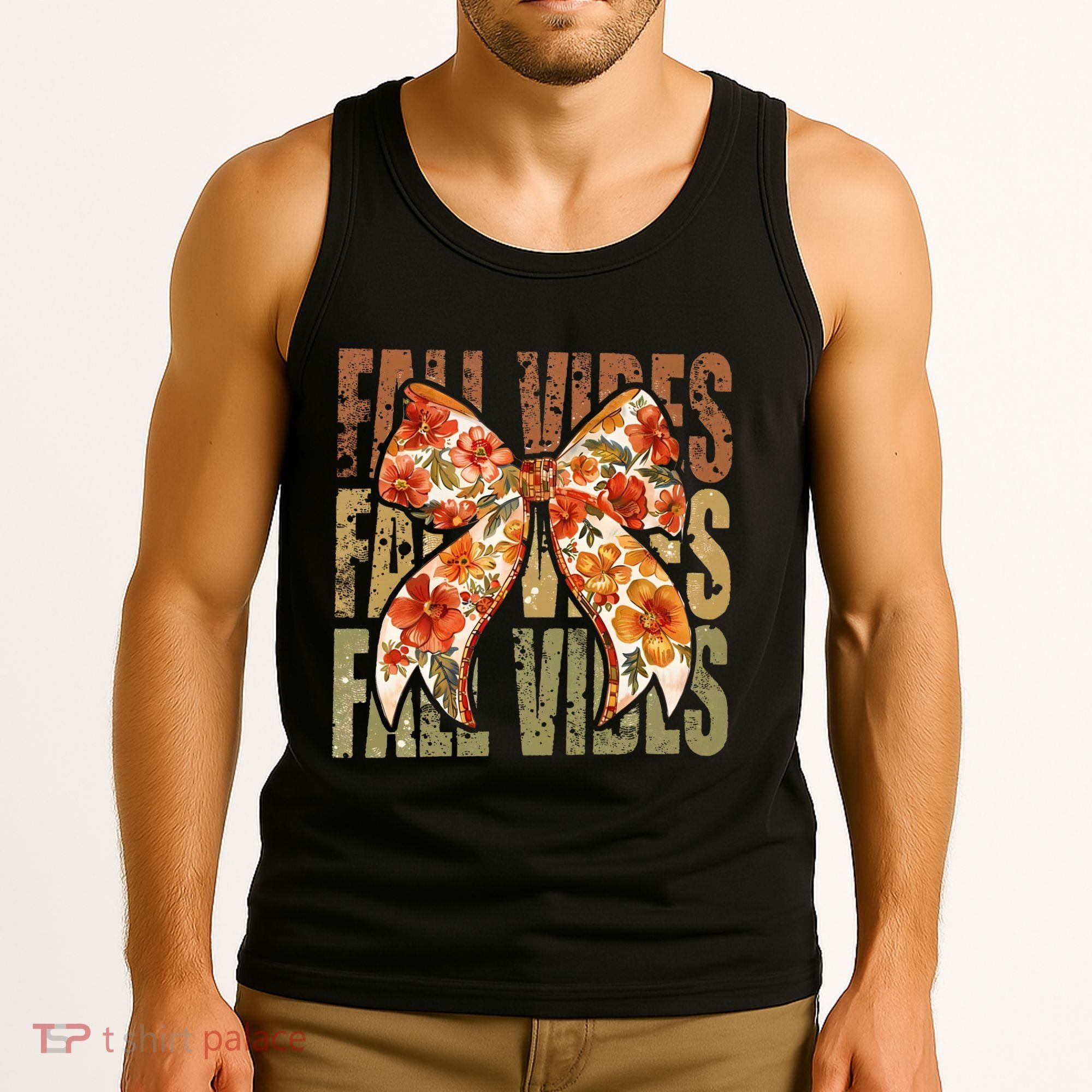 Coquette Floral Fall Vibes Autumn Tank Top