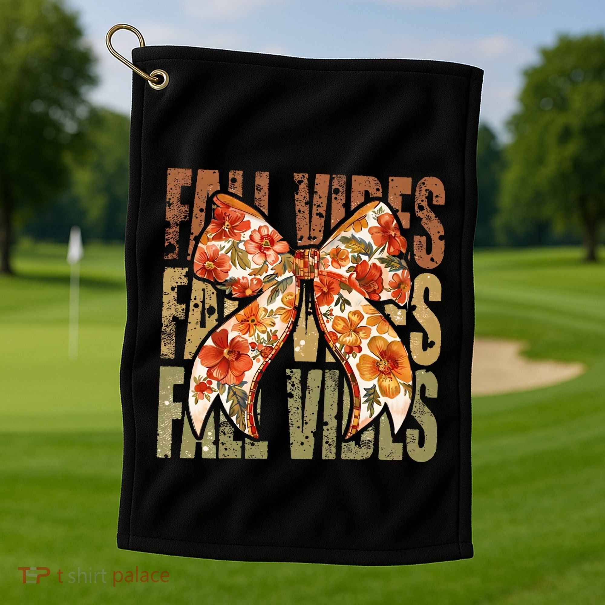 Coquette Floral Fall Vibes Autumn Golf Towel