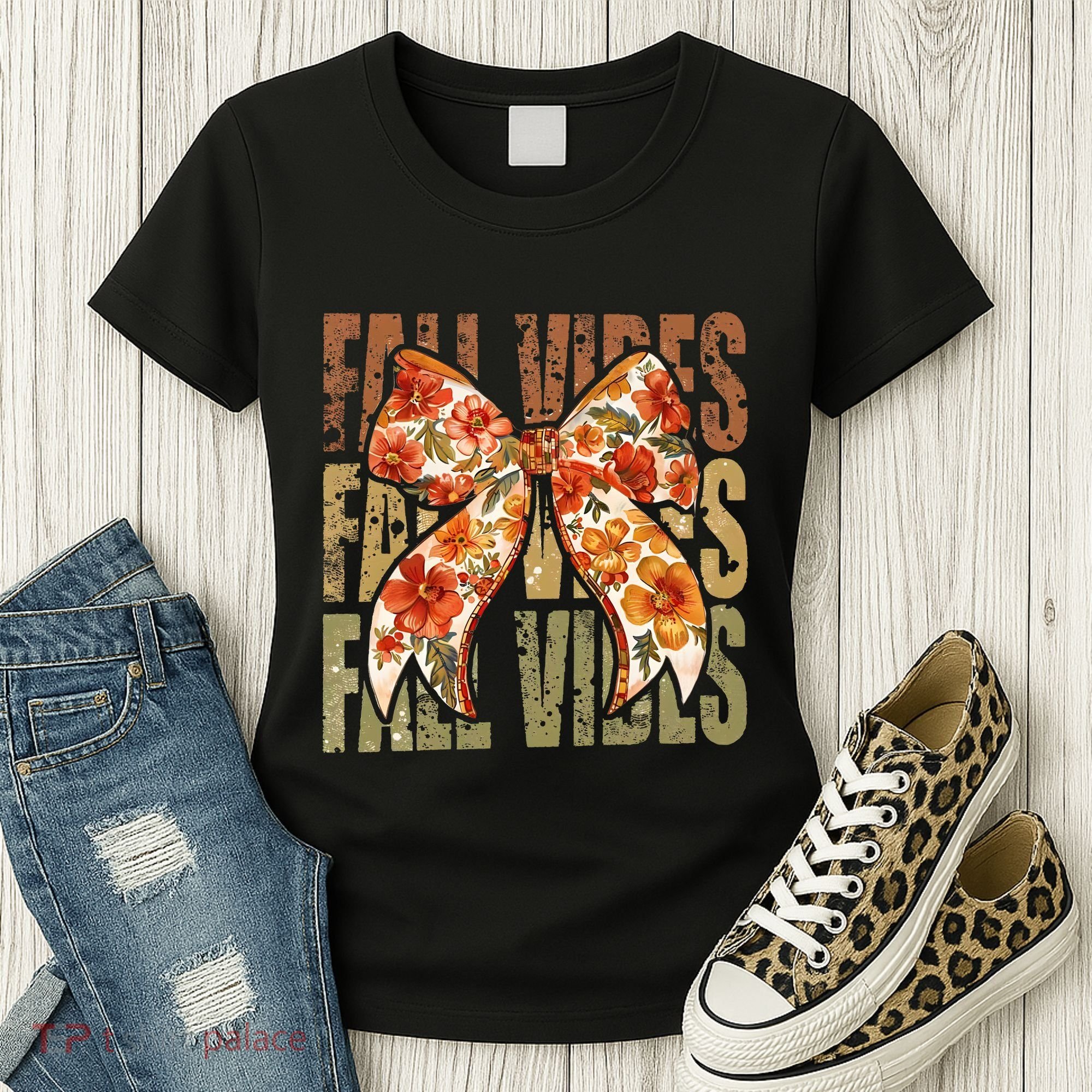 Coquette Floral Fall Vibes Autumn Women's T-Shirt