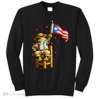 Coquí Frog Football Fan Puerto Rico Flag Sweatshirt thumb 0