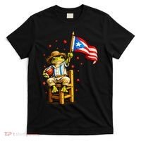 Coquí Frog Football Fan Puerto Rico Flag T-Shirt thumb 0