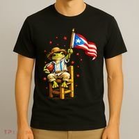Coquí Frog Football Fan Puerto Rico Flag T-Shirt thumb 3