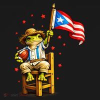 Coquí Frog Football Fan Puerto Rico Flag T-Shirt thumb 7