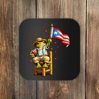 Coquí Frog Football Fan Puerto Rico Flag Coaster thumb 0