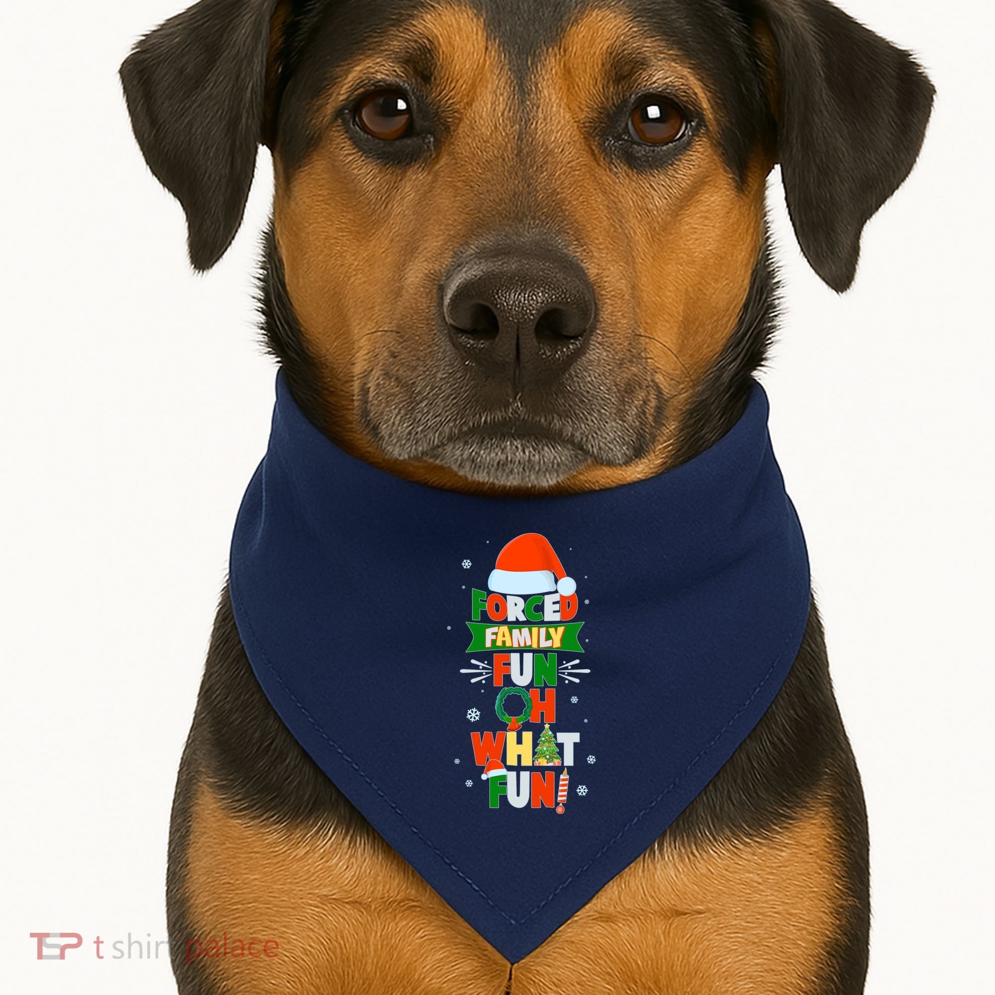 Christmas Forced Family Fun Oh What Fun USA-Made Doggie Bandana