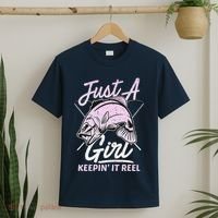 Cute Fishing Funny Keeping It Reel Women Girl Purple Pink T-Shirt thumb 2