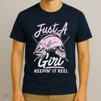 Cute Fishing Funny Keeping It Reel Women Girl Purple Pink T-Shirt thumb 3