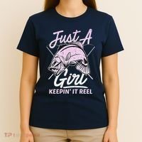 Cute Fishing Funny Keeping It Reel Women Girl Purple Pink T-Shirt thumb 4