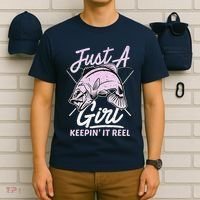 Cute Fishing Funny Keeping It Reel Women Girl Purple Pink T-Shirt thumb 6