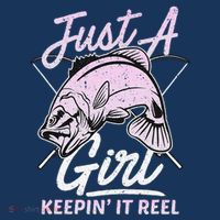 Cute Fishing Funny Keeping It Reel Women Girl Purple Pink T-Shirt thumb 7