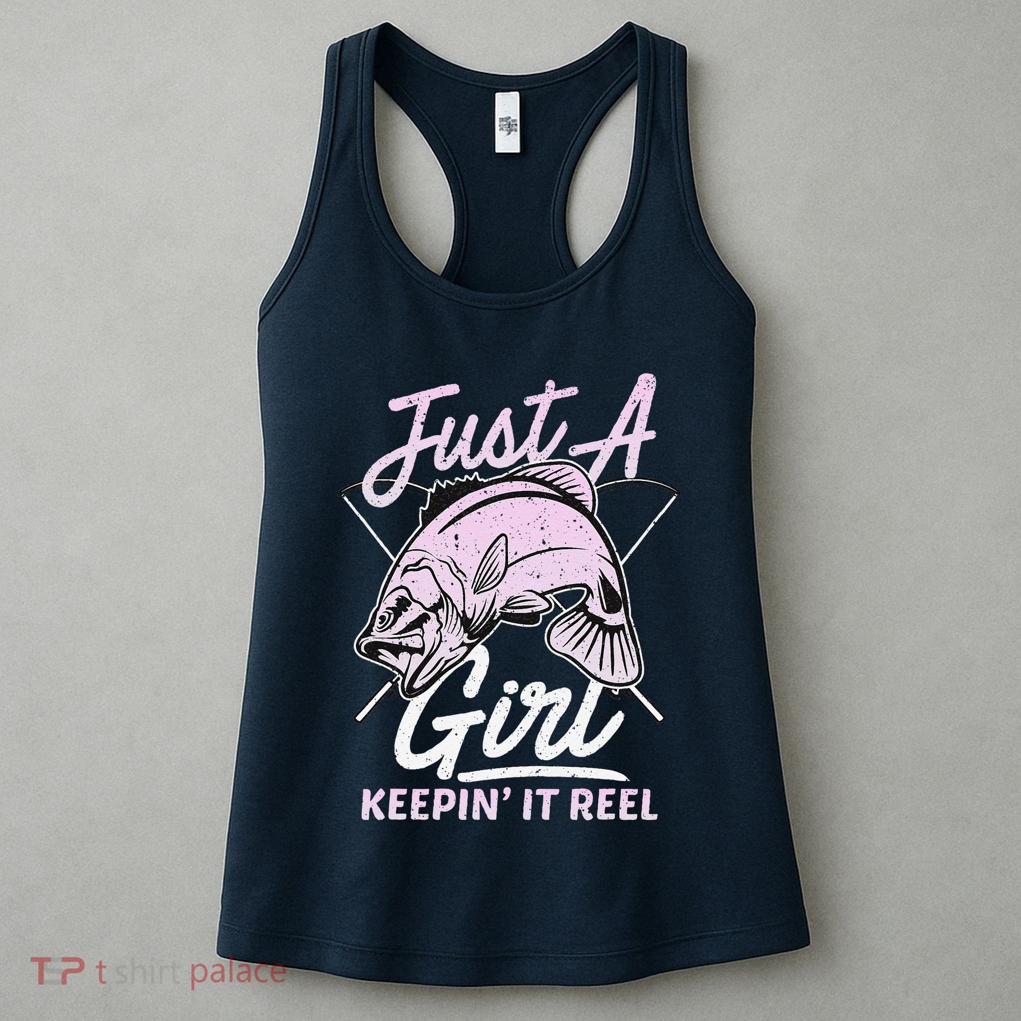 Cute Fishing Funny Keeping It Reel Women Girl Purple Pink Women's Tank Top