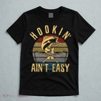 Cute Funny Fishing Vintage Hookin Aint Easy Fisherman Gift T-Shirt thumb 5