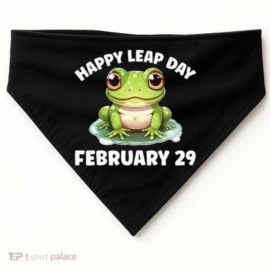 Cute Frog February 29th Leap Day 2024 USA-Made Doggie Bandana