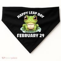 Cute Frog February 29th Leap Day 2024 USA-Made Doggie Bandana thumb 0