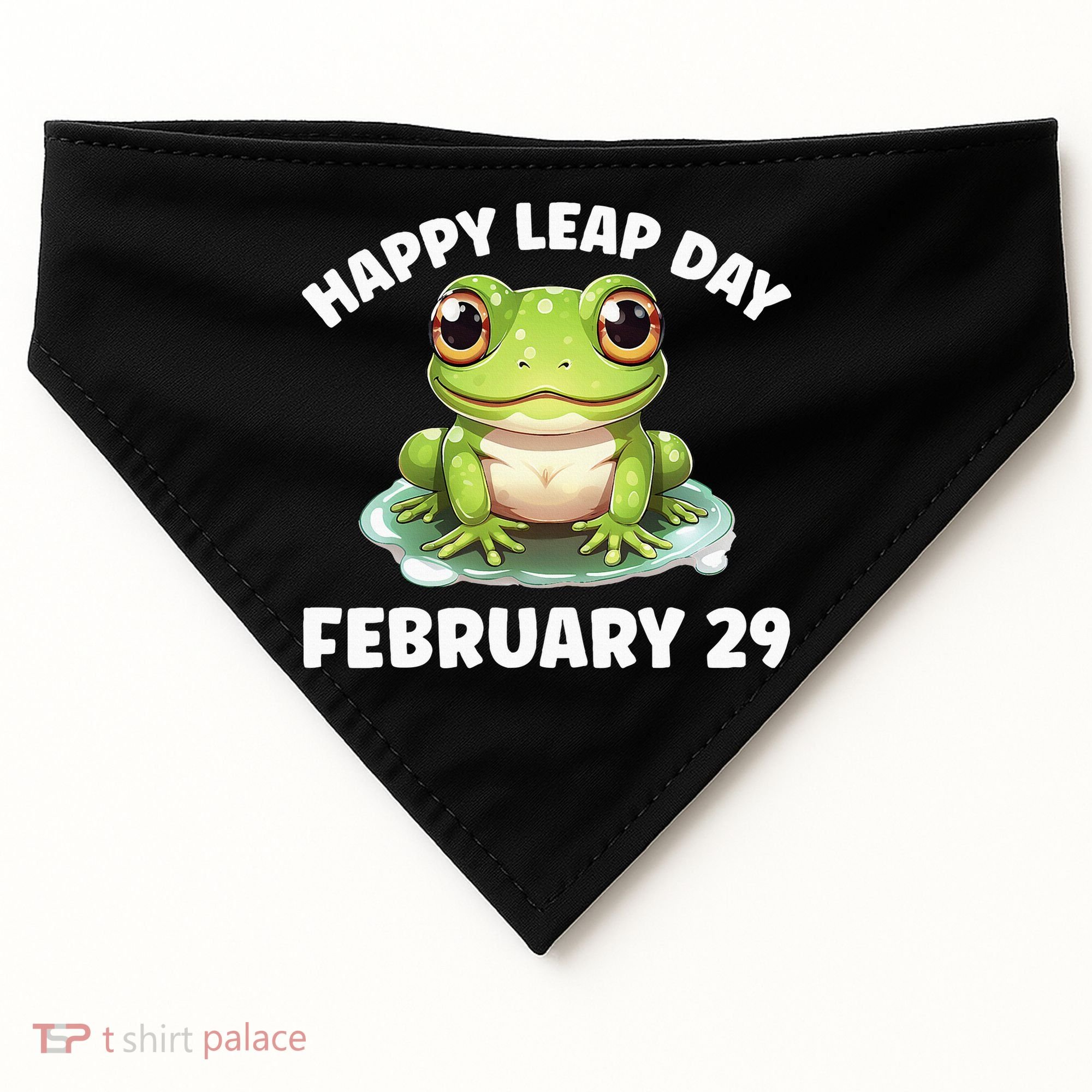 Cute Frog February 29th Leap Day 2024 USA-Made Doggie Bandana