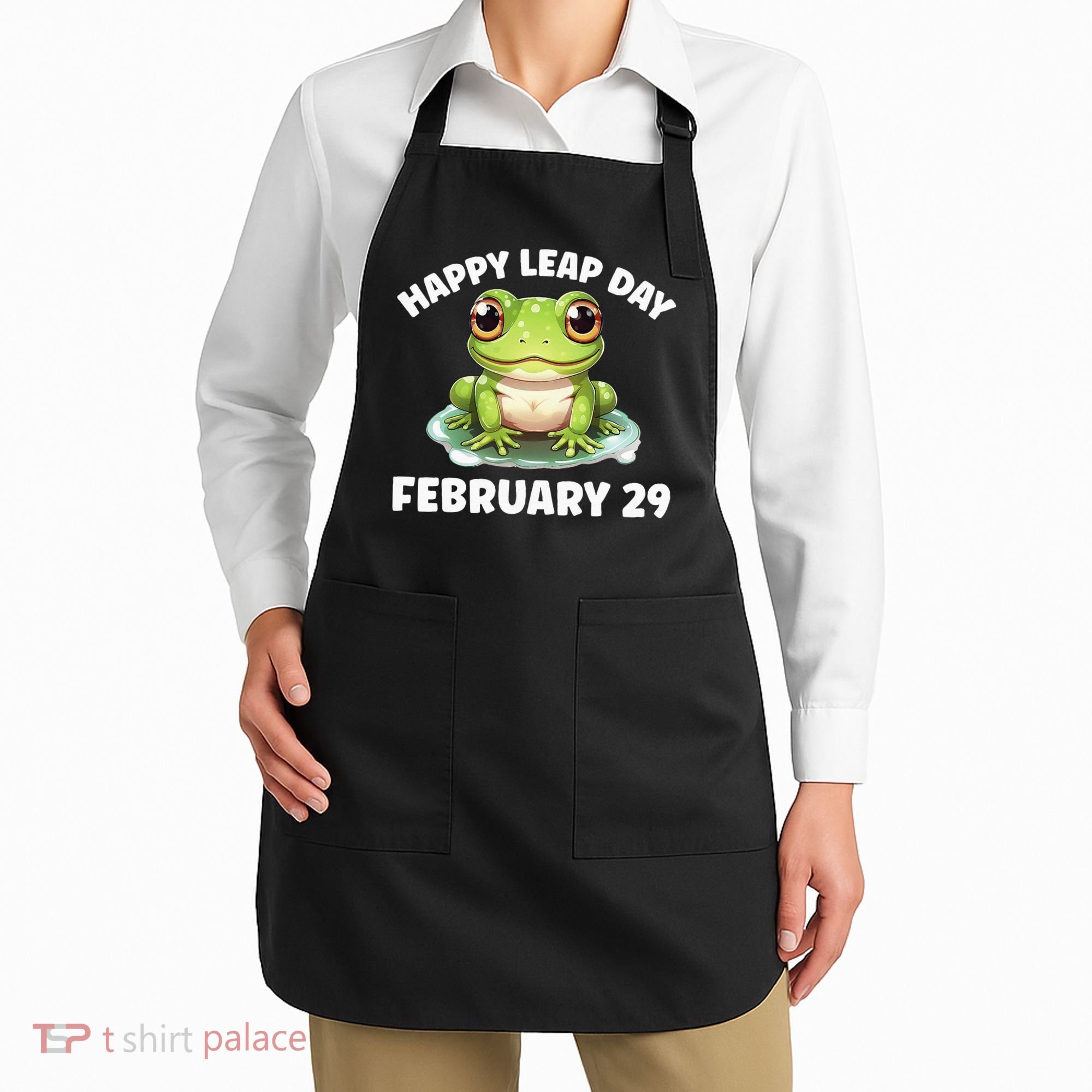 Cute Frog February 29th Leap Day 2024 Apron