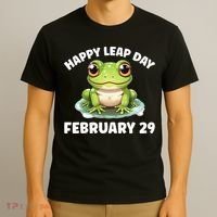 Cute Frog February 29th Leap Day 2024 T-Shirt thumb 3