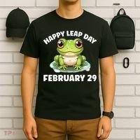 Cute Frog February 29th Leap Day 2024 T-Shirt thumb 6