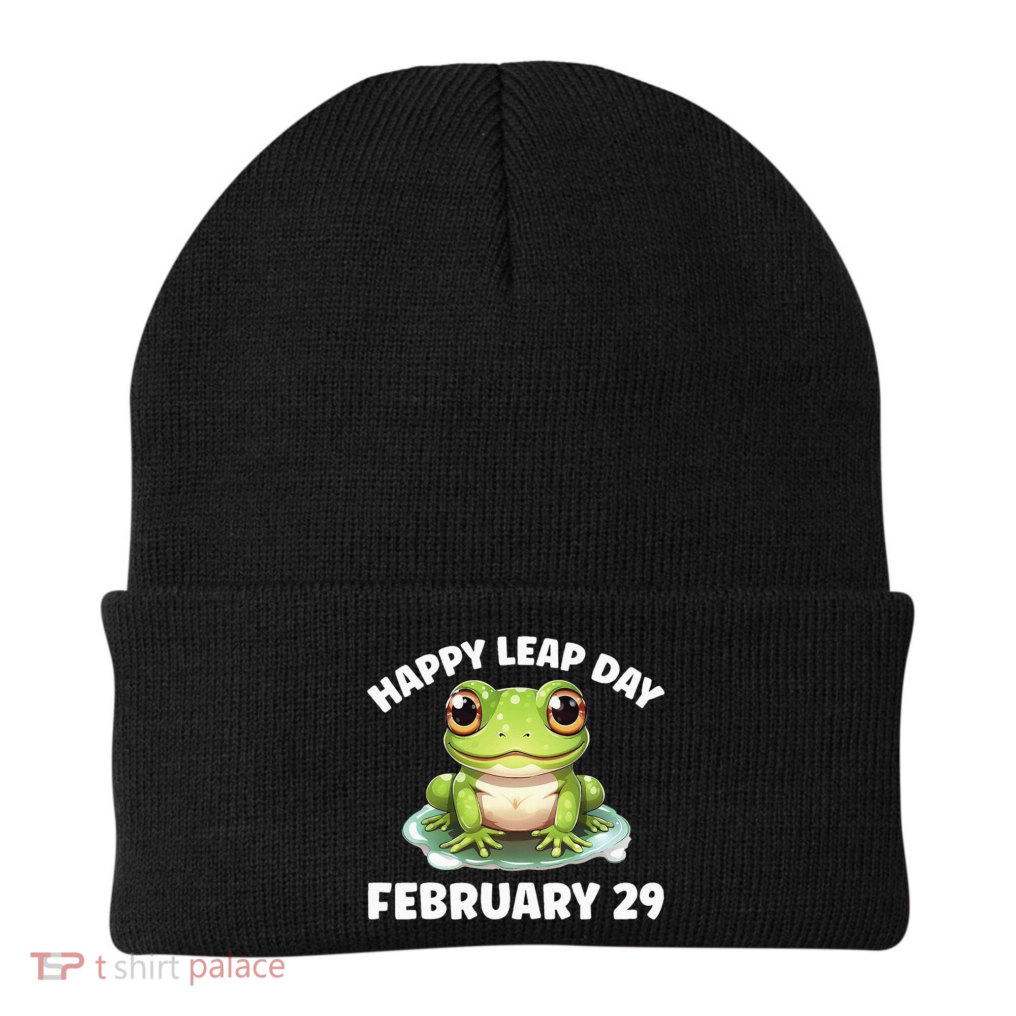 Cute Frog February 29th Leap Day 2024 Beanie