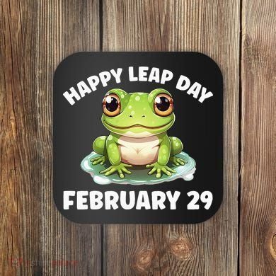 Cute Frog February 29th Leap Day 2024 Coaster