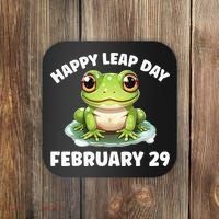 Cute Frog February 29th Leap Day 2024 Coaster thumb 0