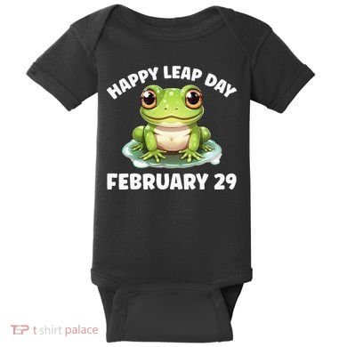 Cute Frog February 29th Leap Day 2024 Baby Bodysuit