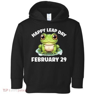 Cute Frog February 29th Leap Day 2024 Toddler Hoodie