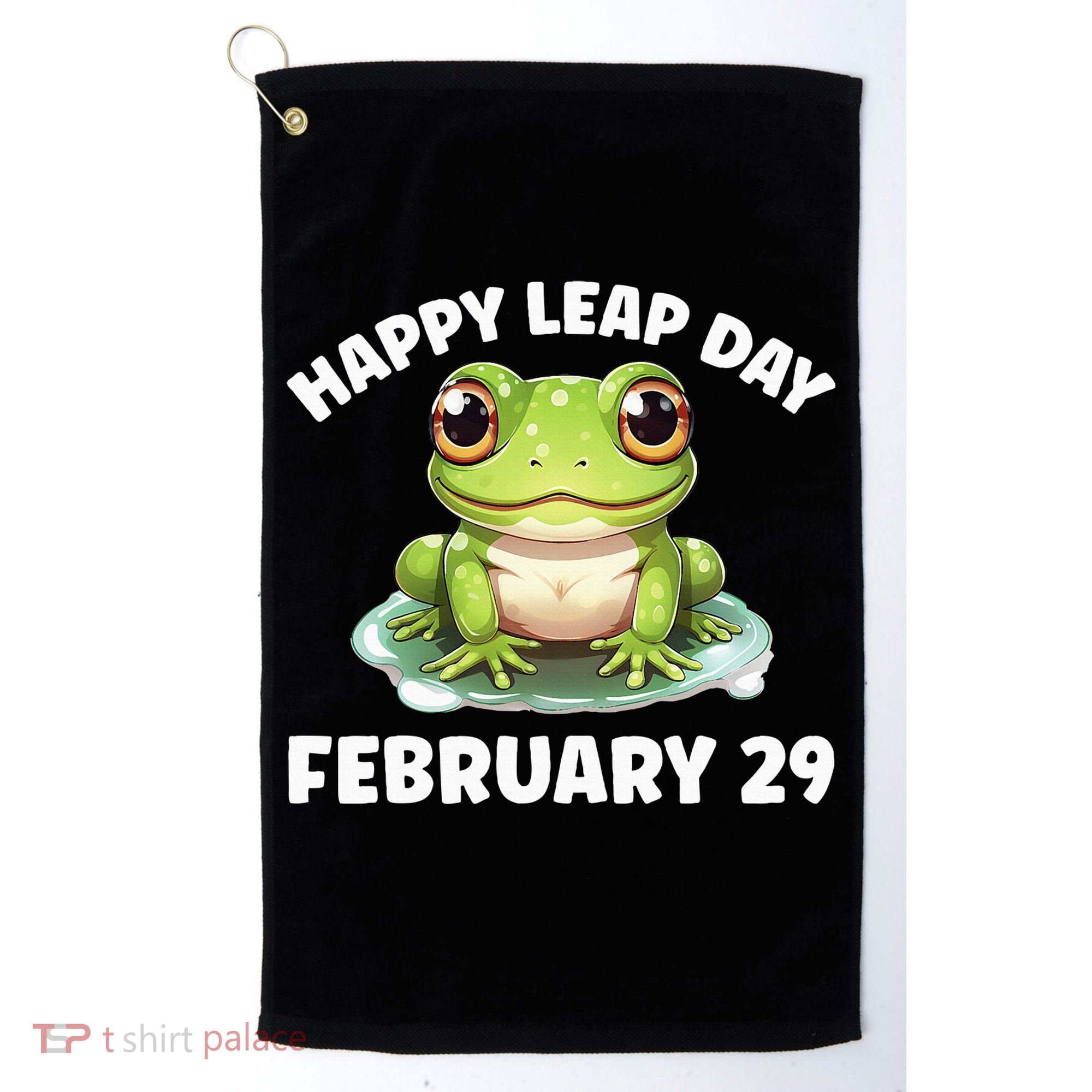 Cute Frog February 29th Leap Day 2024 Golf Towel