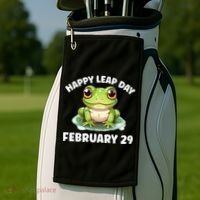 Cute Frog February 29th Leap Day 2024 Golf Towel thumb 2