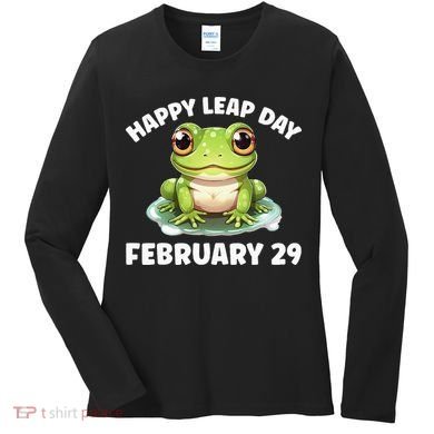 Cute Frog February 29th Leap Day 2024 Women's Long Sleeve Shirt