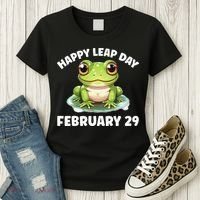 Cute Frog February 29th Leap Day 2024 Women's T-Shirt thumb 3
