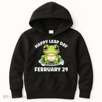 Cute Frog February 29th Leap Day 2024 Kids Hoodie thumb 0