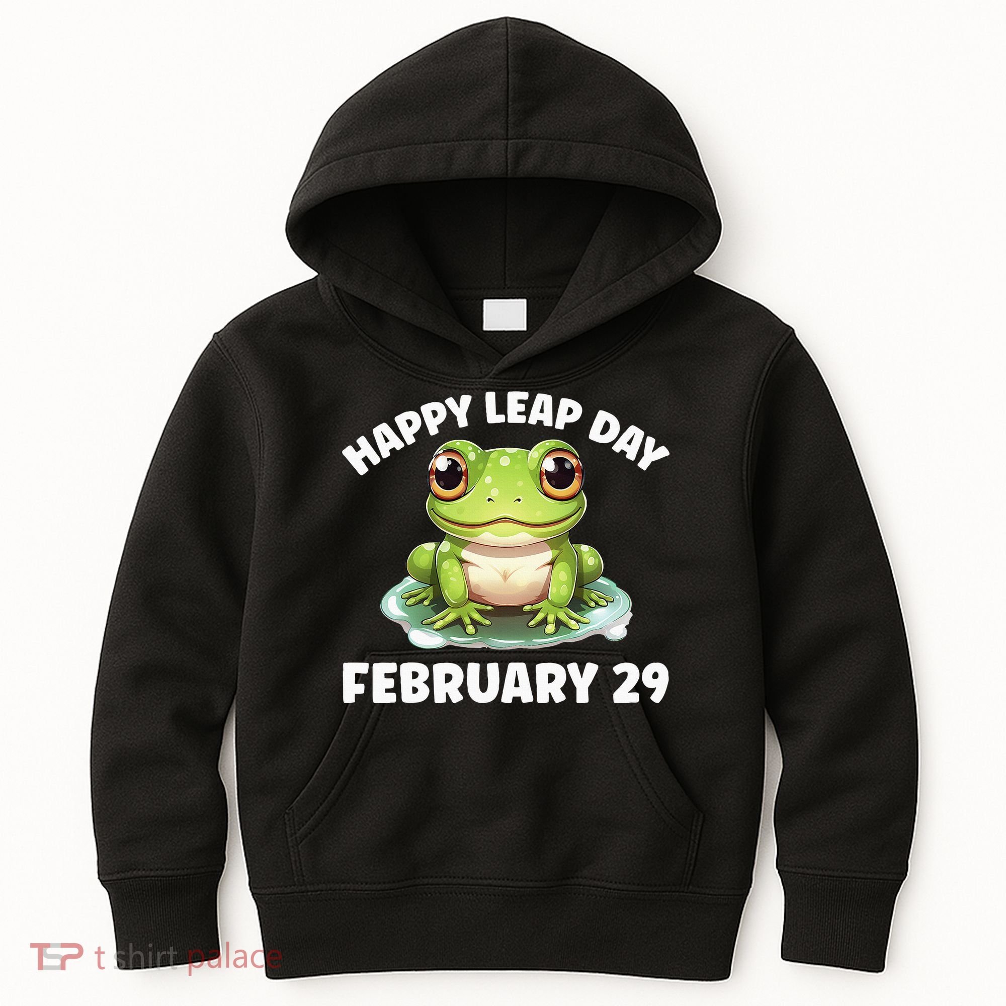 Cute Frog February 29th Leap Day 2024 Kids Hoodie