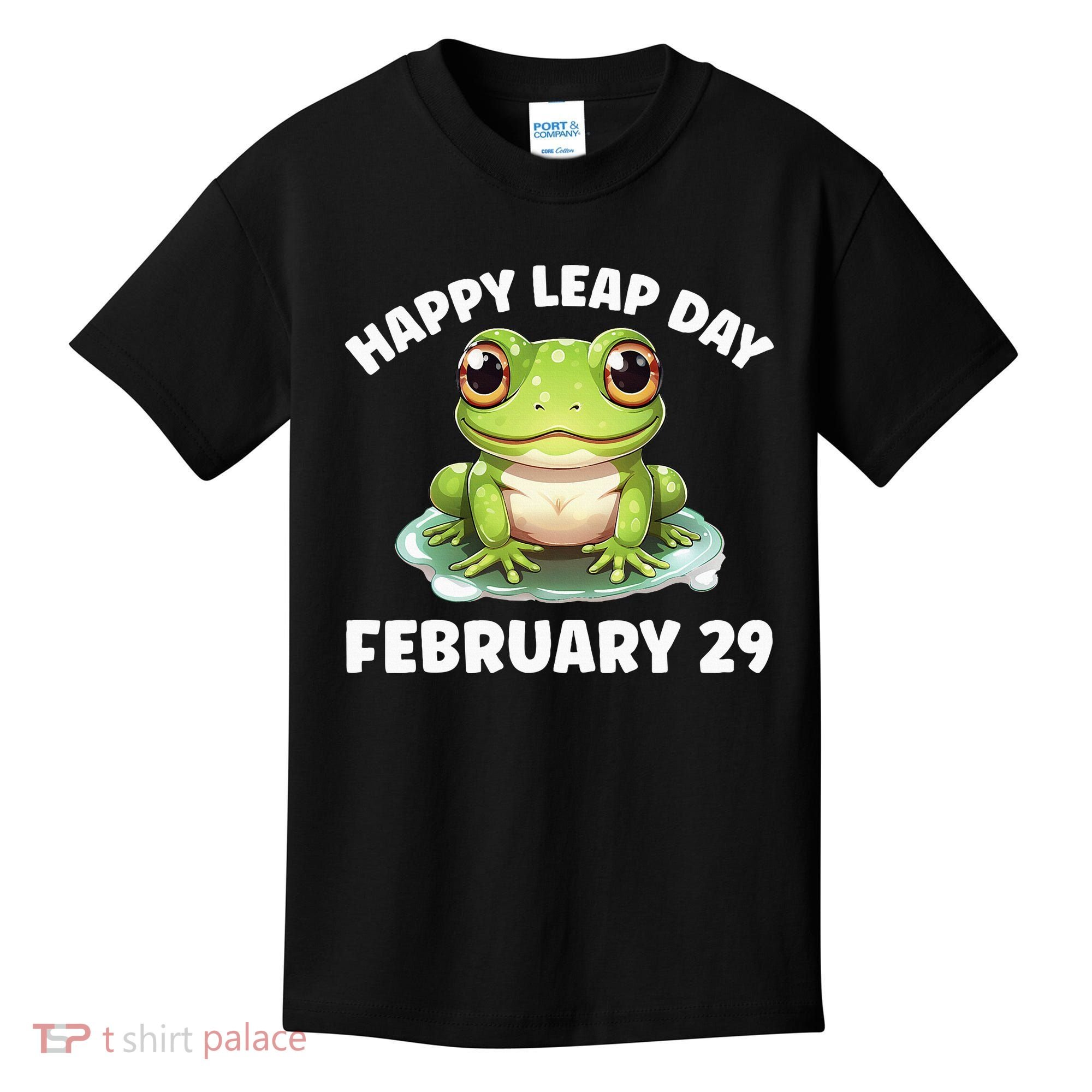 Cute Frog February 29th Leap Day 2024 Kids T-Shirt