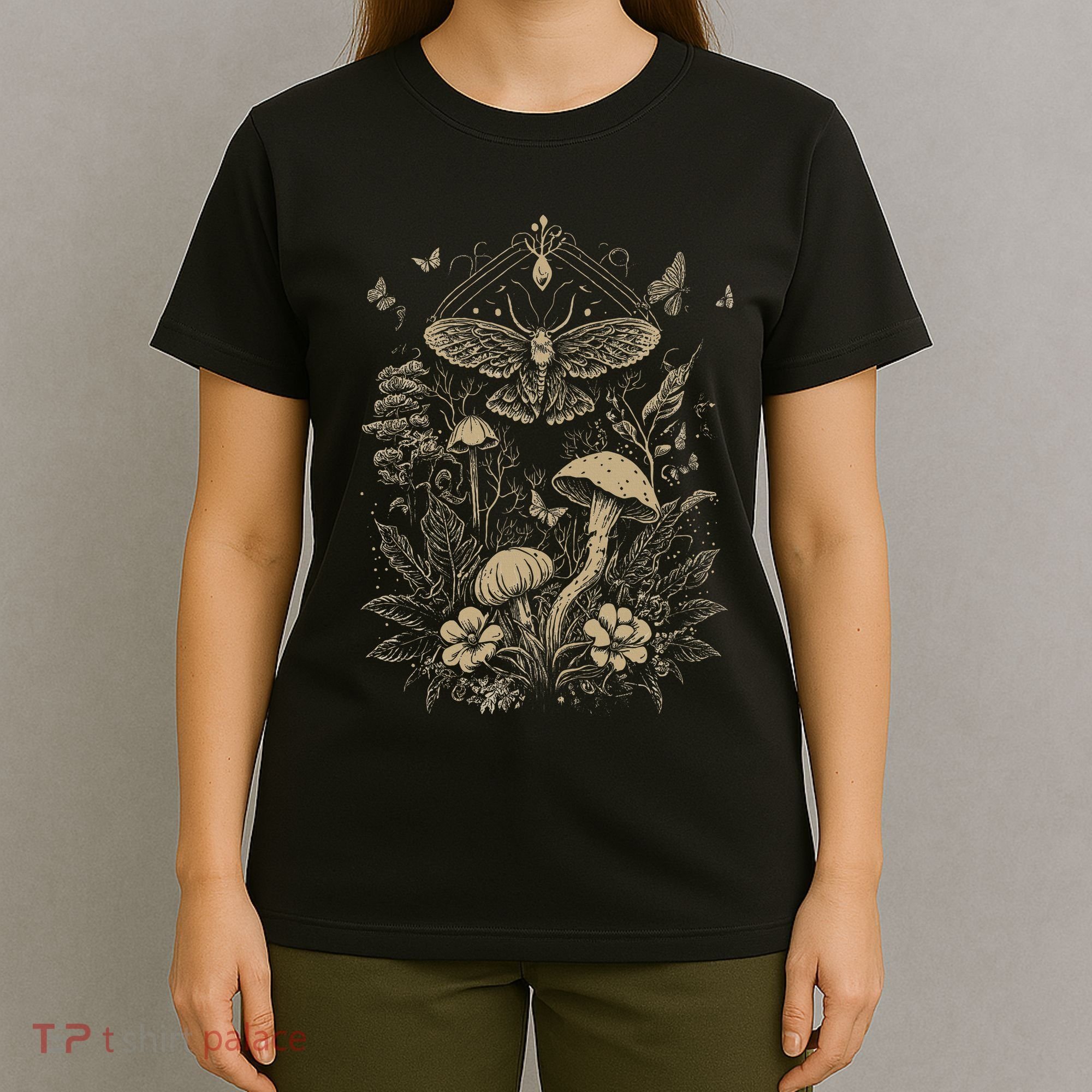 Cute Fairycore Floral Moth Aesthetic T-Shirt