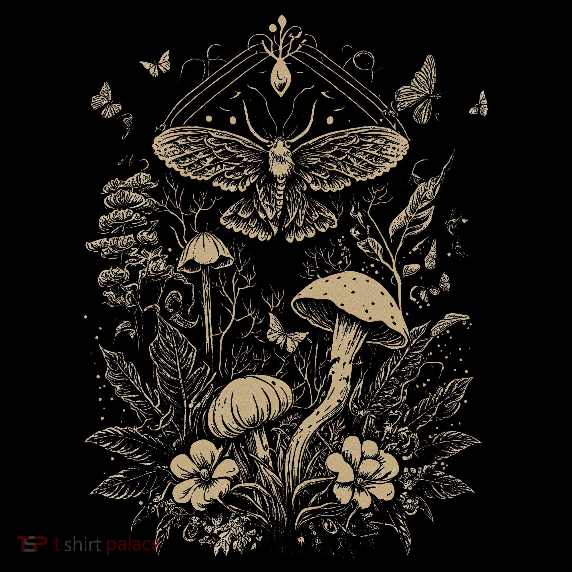 Cute Fairycore Floral Moth Aesthetic T-Shirt